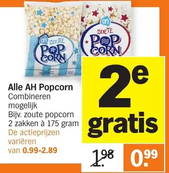 Albert Heijn AH Popcorn 2*175g aanbieding