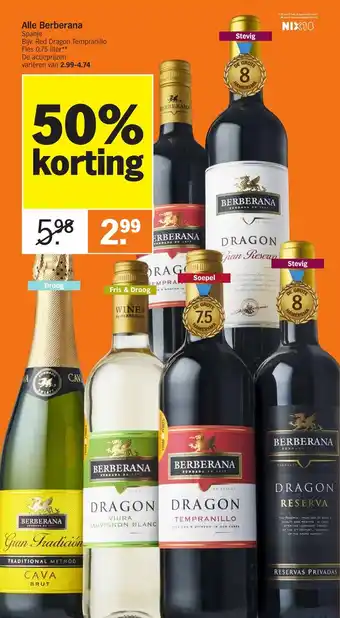 Albert Heijn Berberana 750ml aanbieding