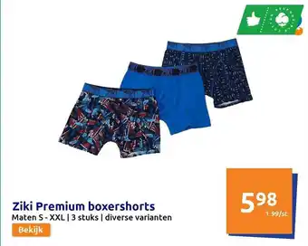 Action Ziki Premium Boxershorts aanbieding