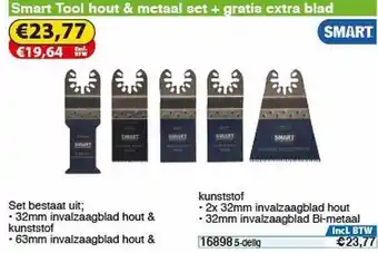 Toolstation Smart Tool Hout & Metaal Set + Gratis Extra Blad aanbieding