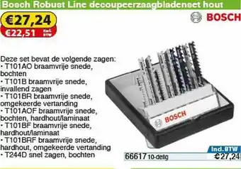 Toolstation Bosch Robust Line Decoupeerzaagbladenset Hout aanbieding