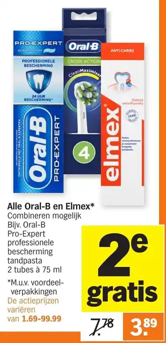 Albert Heijn Oral-B en Elmex 2*75ml aanbieding