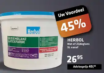 De voordeelmarkt Herbol mat of zijdeglans aanbieding