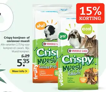 Boerenbond Crispy konijnen- of caviavoer muesli aanbieding