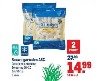 Makro Rauwe garnalen asc 500 g aanbieding