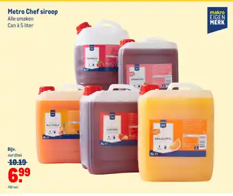 Makro Metro Chef siroop can a 5 liter aanbieding