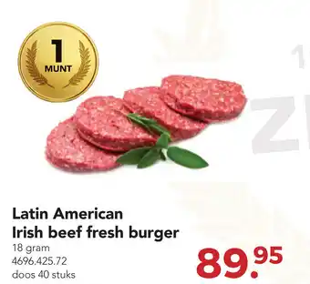 Zegro Latin American Irish beef fresh burgen 18g aanbieding