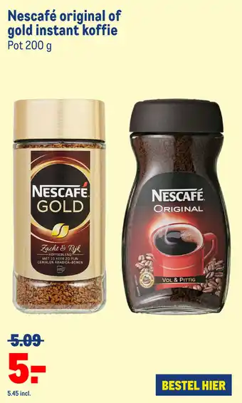 Makro Nescafe original of gold instant koffie aanbieding