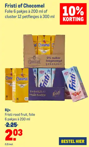 Makro Fristi of Chocomel aanbieding