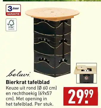 ALDI Bierkrat Tafelblad aanbieding