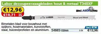 Toolstation Labor Decoupeerzaagbladen Hout & Metaal T345XF aanbieding