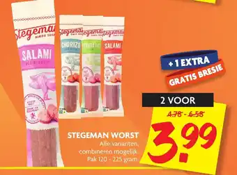 Dekamarkt Stegeman worst 2*120-225g aanbieding