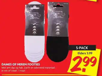 Dekamarkt Dames of heren footies 5-pack aanbieding