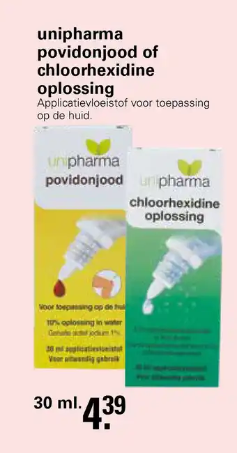 De Online Drogist Unipharma povidonjood of chloorhexidine oplossing 30ml aanbieding