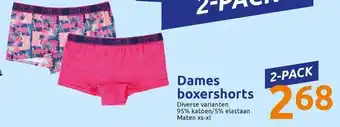 Action Ziki Dames boxershorts mt. XS-XL 2-pack aanbieding