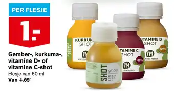 Hoogvliet Gember-, kurkuma-, vitamine D- of vitamine C-shot aanbieding