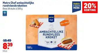 Makro Metro Chef ambachtelijke rundvleeskroketten aanbieding