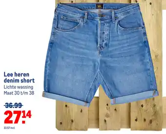 Makro Lee heren denim short aanbieding