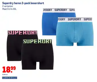 Makro Superdry heren 2-pack boxershort aanbieding