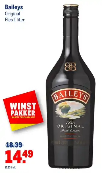 Makro Baileys Original Fles 1 liter aanbieding