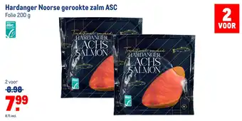 Makro Hardanger Noorse gerookte zalm ASC Folie 200 a aanbieding