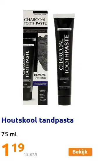 Action Houtskool tandpasta aanbieding