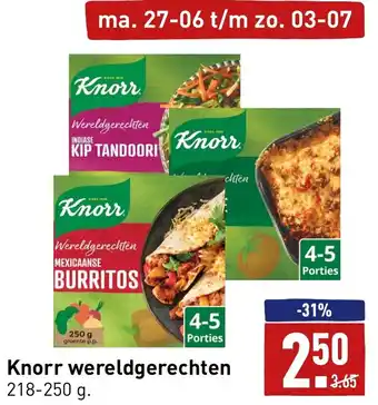 ALDI Knoor wereldgerechten 218-250g aanbieding