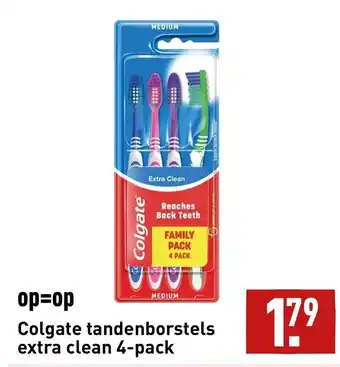 ALDI Colgate tandenborstels extra clean 4-pack aanbieding