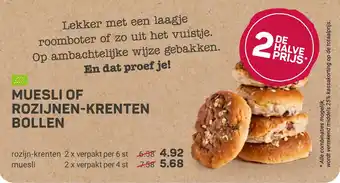 Ekoplaza MUESLI OF ROZIJNEN-KRENTEN BOLLEN aanbieding