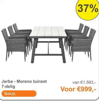 Tuinmeubelland Jerba - Moreno tuinset 7-delig aanbieding