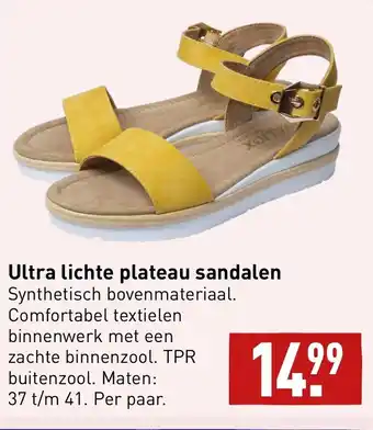 ALDI Ultra lichte plateau sandalen aanbieding