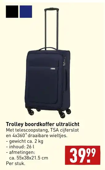 ALDI Trolley boordkoffer ultralicht aanbieding