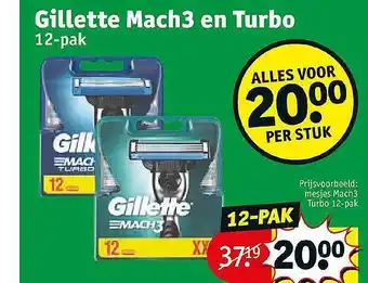 Kruidvat Gillette Mach3 En Turbo aanbieding