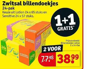 Kruidvat Zwitsal Billendoekjes 1+1 Gratis aanbieding