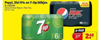 Kruidvat Pepsi, Sisi 0% En 7-Up Blikjes aanbieding