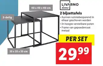 Lidl Liverno Home 2 bijzettafels per set 35 x 35 x 35 cm aanbieding