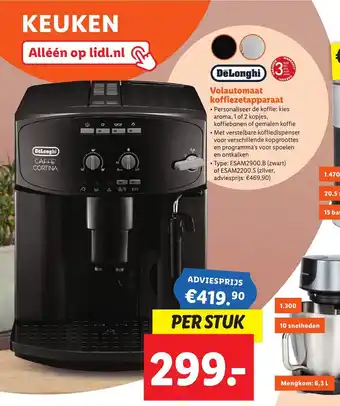 Lidl DeLonghi Volautomaat koffiezetapparaat per stuk aanbieding