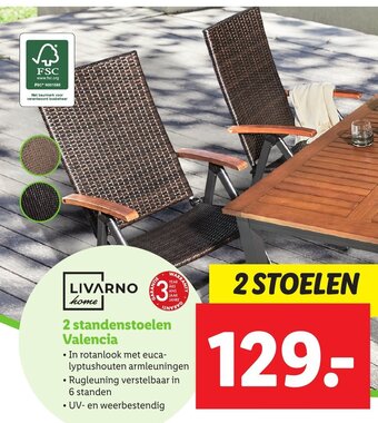 Lidl Livarno Home 2 standenstoelen Valencia aanbieding