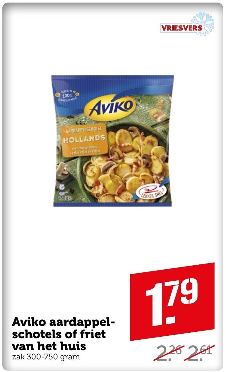 Aviko aardappelschotels of friet van het huis 300750g aanbieding bij Coop Aviko aardappelschotels of friet van het huis 300750g aanbieding bij Coop