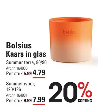 Sligro Bolsius Kaars in glas Summer terra aanbieding