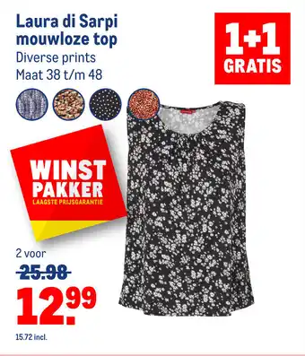 Makro Laura di Sarpi mouwloze top Maat 38 t/m 48 aanbieding