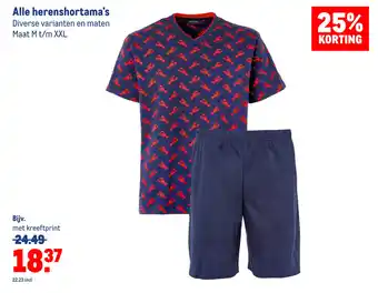 Makro Alle herenshortama's Maat M t/m XXL aanbieding