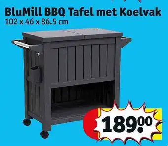 Kruidvat BluMill BBQ Tafel Met Koelvak aanbieding