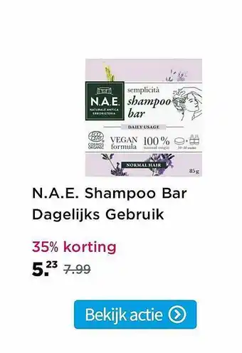 Plein.nl N.A.E. Shampoo Bar Dagelijks Gebruik 35% Korting aanbieding