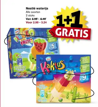 Hoogvliet Nestle waterijs Alle soorten 2 stuks aanbieding