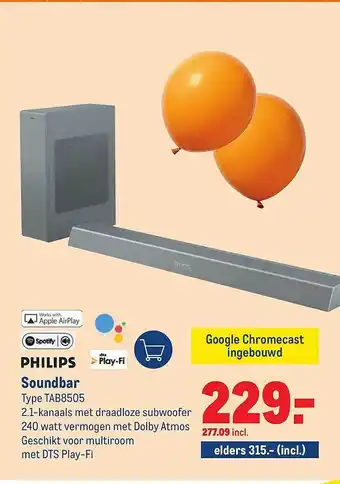 Makro Philips Soundbar TAB8505 aanbieding