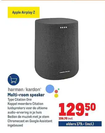 Makro Harman-Kardon Multi-Room Speaker Citation One aanbieding