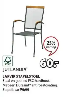 Jysk Larvik stapelstoel aanbieding