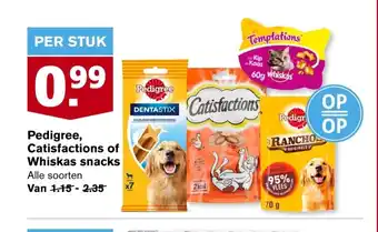 Hoogvliet Pedigree, Catisfactions of Whiskas snacks aanbieding