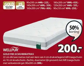 Jysk Gold f85 schuimmatras aanbieding